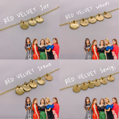 Red Velvet Kpop Gold Necklace Bracelet 10mm Pendant | Irene Joy Wendy