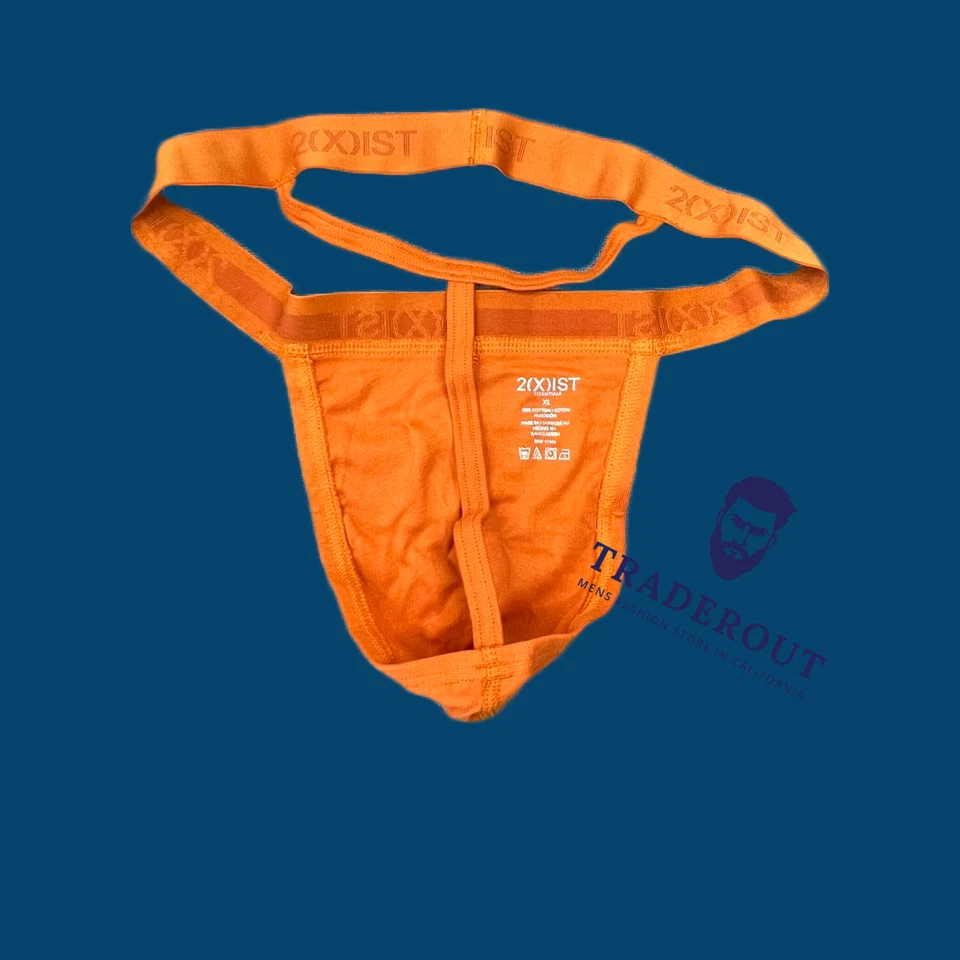 2(X)ist 2xist Hombre Naranja Algodón Y-Back Tanga Tanga Tanga Ropa Interior Talla S M L XL Foto 2 de 4