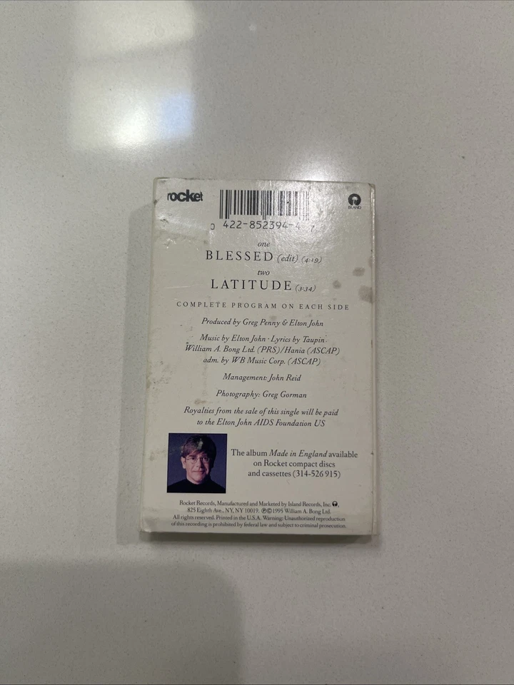Elton John~Blessed~Cassingle~Cassette Single~FAST SHIPPING - Image 2 of 4