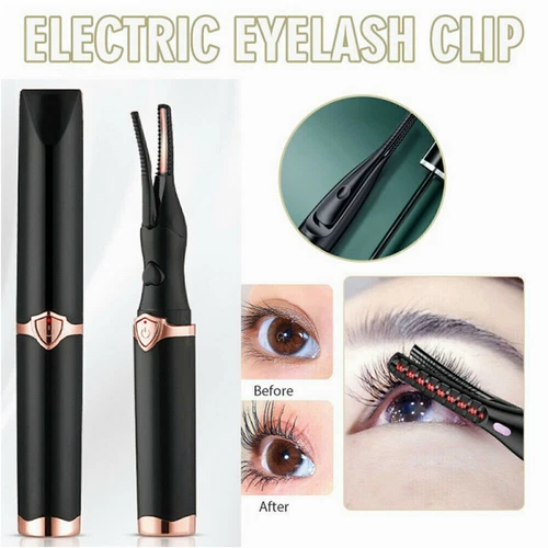 Electric Heated Eyelash Curler USB Rechargeable Makeup Curling Tool Long Lasting - Picture 1 of 16