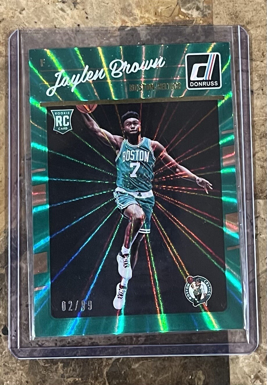 2016 DonRuss Jaylen Brown 153 Green Lazer 2/99 Rookie RC Color Match