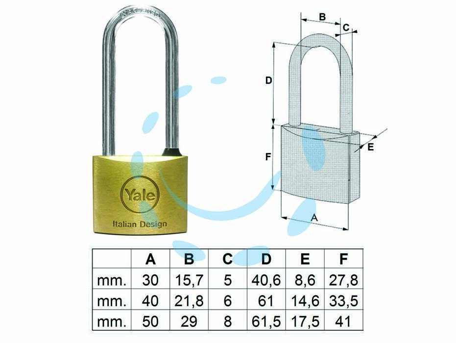 LUCCHETTO OTTONE AD ARCO LUNGO 113