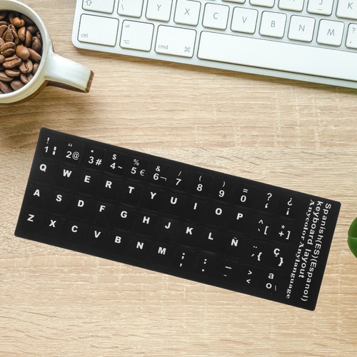 6 Sheets Keyboard Stickers Keyboard Layout Stickers Spanish Language Stickers UK - Picture 10 of 12