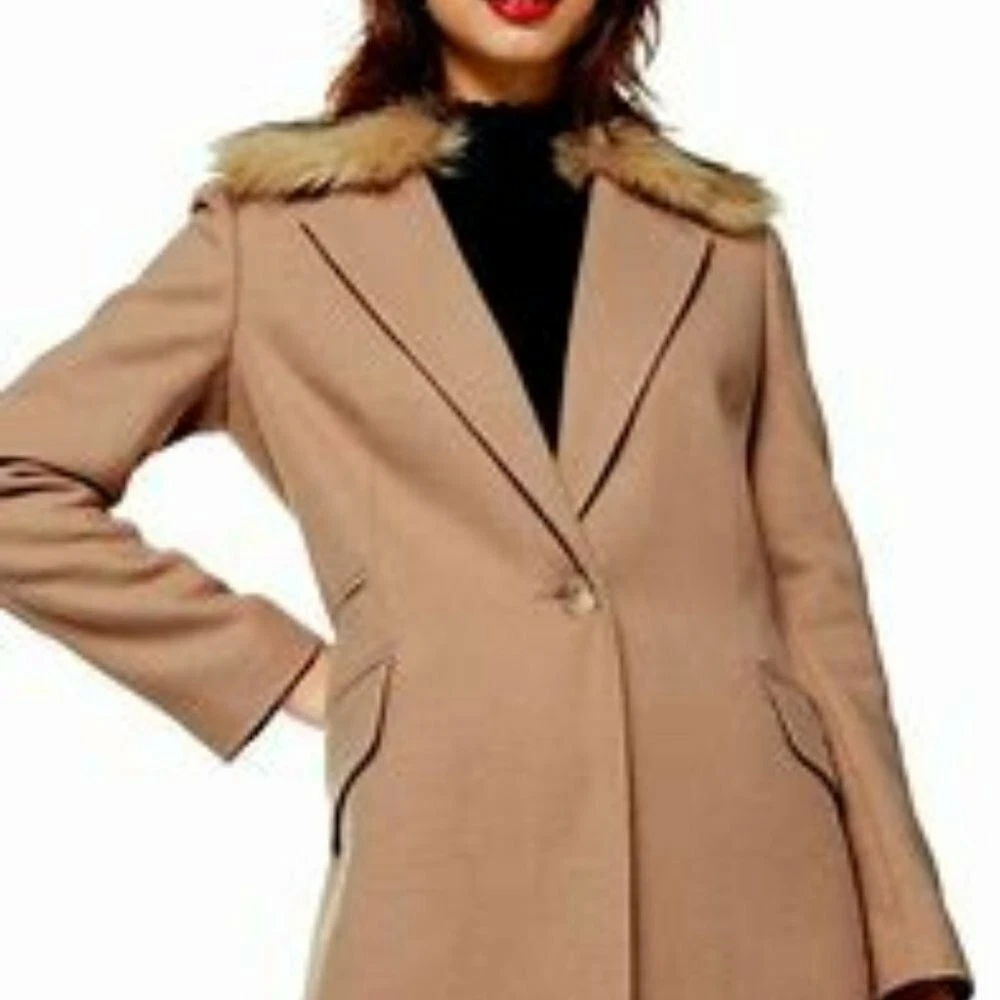 Topshop faux fur collar clearance coat