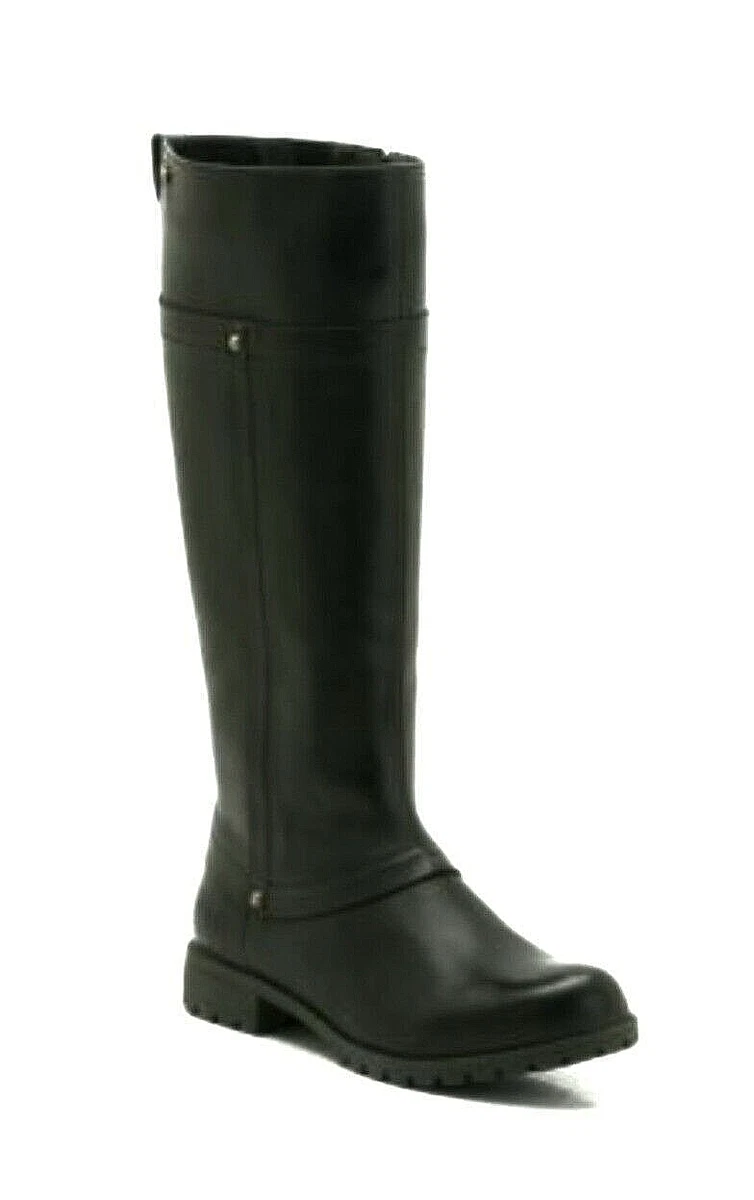Clarks black store knee high boots
