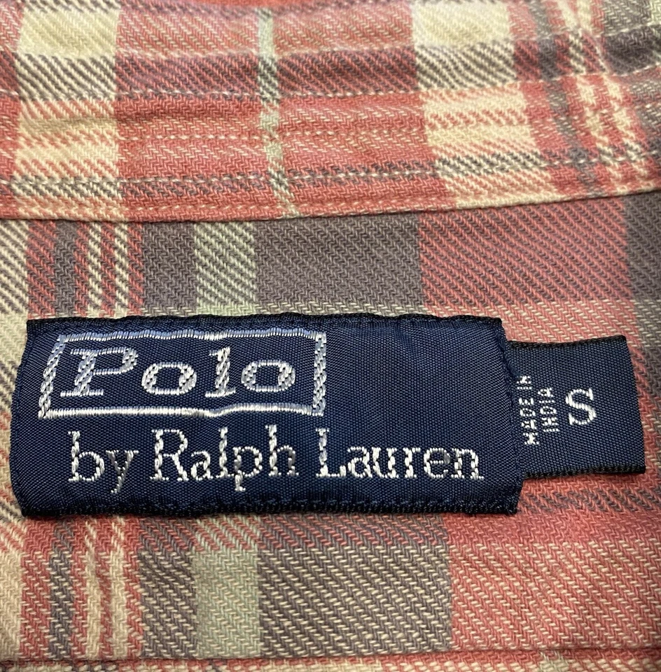 Polo Ralph Lauren Rosa Sarga a Cuadros Shipyard Supply Co Para Hombres S Largo Slv Abotonado Foto 3 de 4