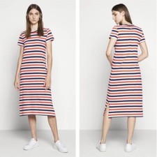 J. Crew T-Shirt Dress In Meg Stripe Indigo Sunset SZ XXS