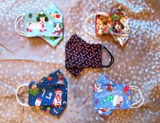 NEW CHRISTMAS PETS 3D FACE MASKS Reusable w/POCKET Cotton, FREE Filter Sheet
