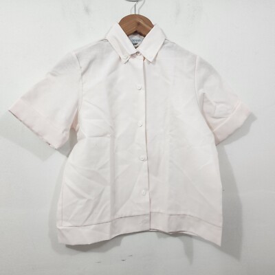 Dennis Uniform Light Pink Short Sleeves Button Down Oxford Shirt Size 14