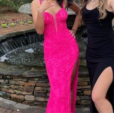 Sherri Hill Hot Pink Long Formal Gown, Size 2. Only worn once.