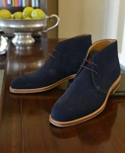 Navy blue boots men cheap