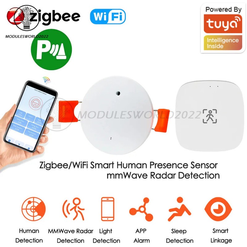 Smart Life Zigbee Human Presence Detector 5.8G/24G Tuya Wifi PIR Montion Sensor