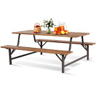 Topbuy 71" Patio Picnic Table Bench Set Outdoor Camping Table Set w/ Acacia