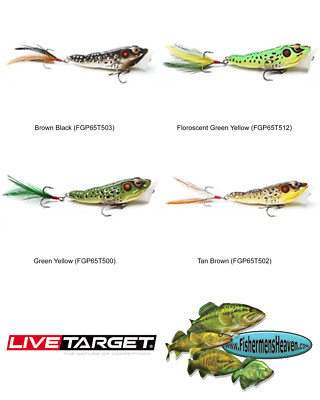 Live Target Frog Topwater Popper (FGP) Fishing Lure Any of 4 Colors