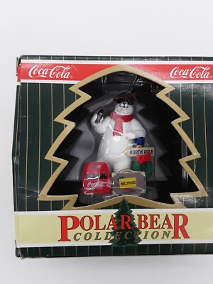 1996 Coca-Cola Polar Bear Ornament New In Box Showing Some Shelf Wear On Box