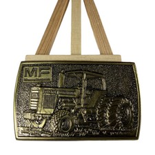 MF Massey Ferguson Tractor Belt Buckle Brass Agricultural Equipment Farming Ag