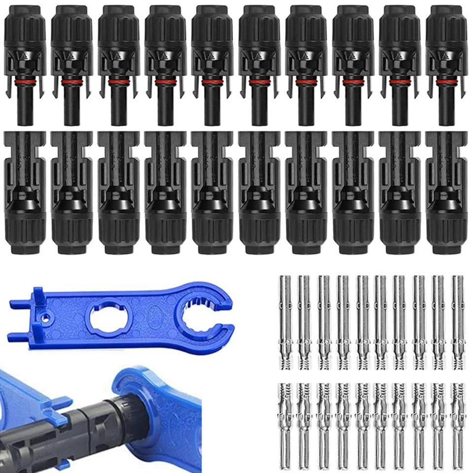 MARKENLOS 10Paar PV Solarstecker für Stecker Solarkabel 6mm 4mm2 Buchse Kupplung Verbinder