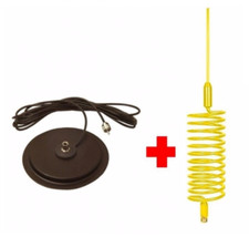 CB ANTENNEN SET GELB TORNADO STINGER SPRINGER LÄNGE 155 CM + TURBO MAG HALTERUNG