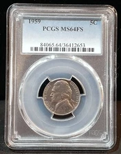1959 JEFFERSON NICKEL - PCGS MS64 FS - 2653