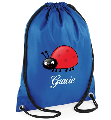 BAGBASE Custom Drawstring Bag Lady Bird Personalised Gym PE Print Custom Personalised