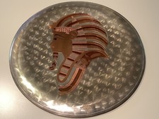 Copper & Brass Metal Etched Egyptian Head Plate Wall Plaque Decorative Hanging