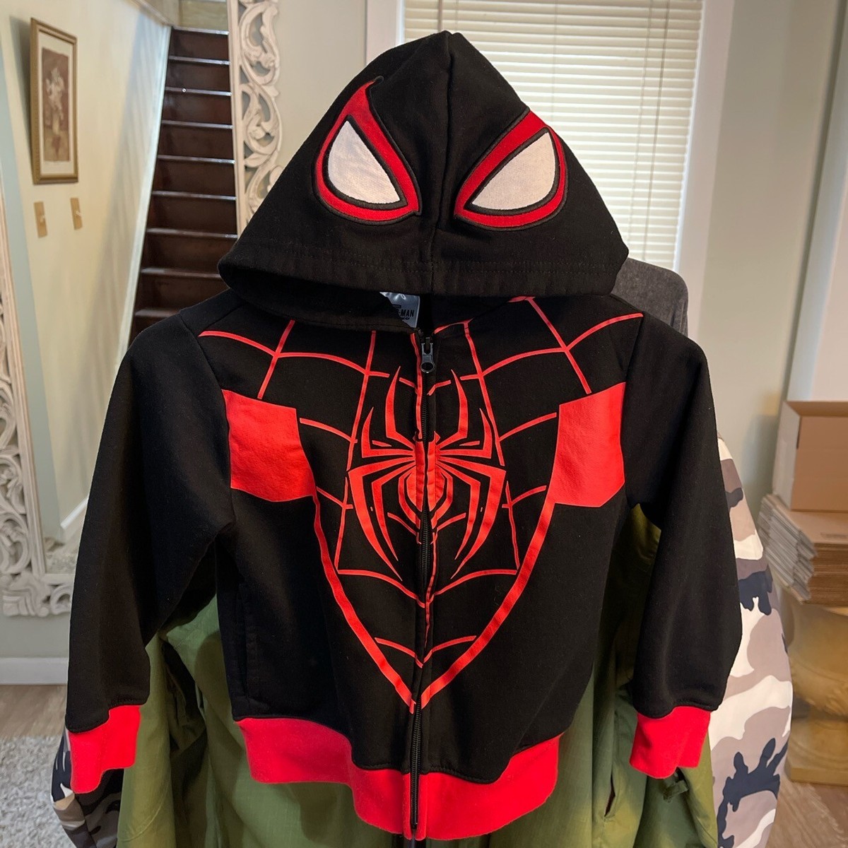 MILES MORALES ZIPPER HOODIE SIZE KIDS XS SPIDER-MAN MARVEL