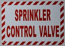 Sprinkler Control Valve Sign White, Reflective , Aluminium, Size 7X10 -ref0420