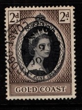 Gold Coast 1952 Queen Elizabeth II 2d Coronation- SG165 Used