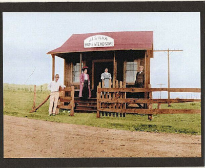 J.I. SILVA STORE ELE'ELE KAUAI 1890s HAND COLORED B&W PHOTO ON 8X10'' MATT 