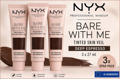 NYX BARE WITH ME Tinted Skin DEEP ESPRESSO 3 Stück Spar-Packung 3 x 27 ml