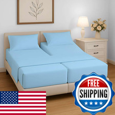 Ready To Rest 5 Piece Split California King Bed Sheet Set Ultra Soft Wrinkle