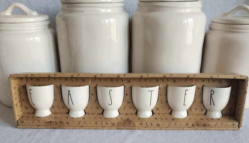 Rae Dunn ceramic EASTER egg holders  NWT