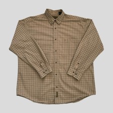 Timberland Vintage Brown Plaid Cotton Outdoor Gorpcore Long Sleeve Mens Shirt XL