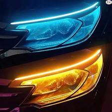 2pcs Led Drl Car Daytime Running Light Flexible Waterproof Strip Auto Headlights