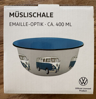 GEDA LABELS VW Bus Müslischale Emaille Originalprodukt 400ml Bully cm NEU & OVP