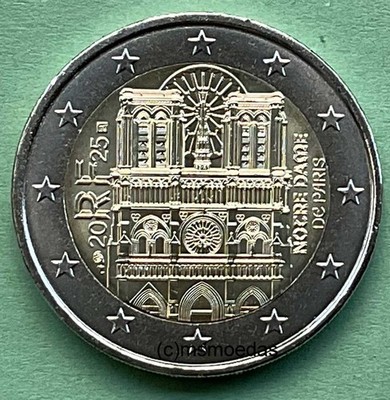 Frankreich 2 Euro Gedenkmünze 2025 Notre Dame de Paris commemorative coin