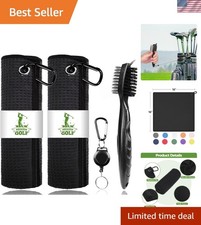 Golf Towels, Microfiber Waffle Pattern Towels - Golf Club Brush with Cleaning...