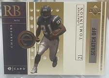 2001 Upper Deck e-Card Unscratched LaDainian Tomlinson Rookie #E-LT CHARGERS. rookie card picture