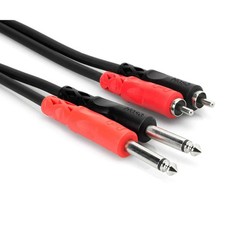 Hosa CPR-203 Stereo Interconnect, Dual 1/4 Inch TS to 9.75-Feet, Black