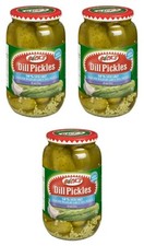 Bick's 50% Less Salt Garlic Whole Dill Pickles, 1L (3 Pack)
