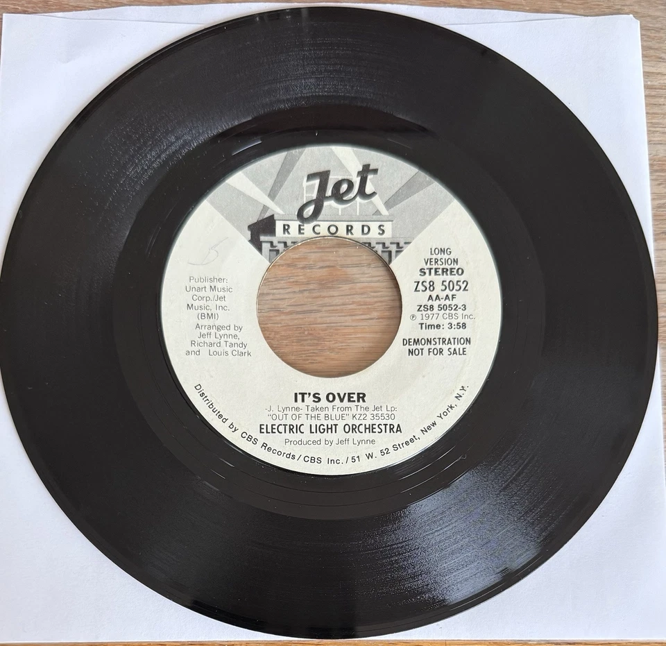 ELECTRIC LIGHT ORCHESTRA  It's Over Short/Long Versions promo 45rpm (1978) ELO - Image 4 of 4