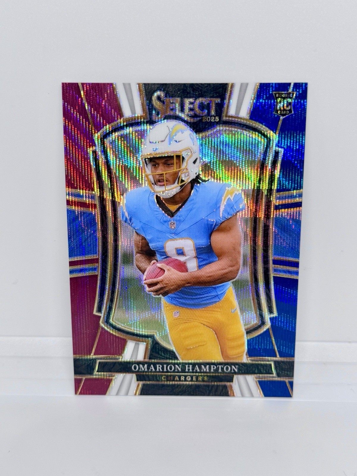 OMARION HAMPTON Rookie 2025 Select Tri-Color Prizm  /299 Chargers RC #102