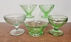MIXED LOT GREEN DEPRESSION VASELINE SHERBERT CUP SET OF FIVE