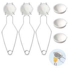 9 Pcs Crucibles for Melting Metal Kit, 6 Ceramic Quartz Crucibles, 3 White