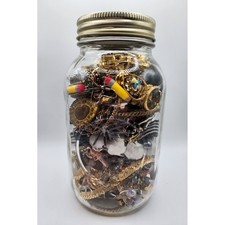 Jewelry Mystery Jar Lot Assorted Costume Pieces Mixed Craft Wearable