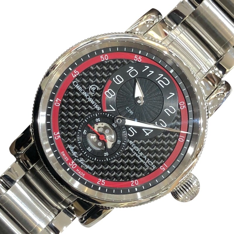CHRONOSWISS CH-8773-CARE/SO REGULATOR CLASSIC CARBON RACER MEN'S WRISTWATCH  SS