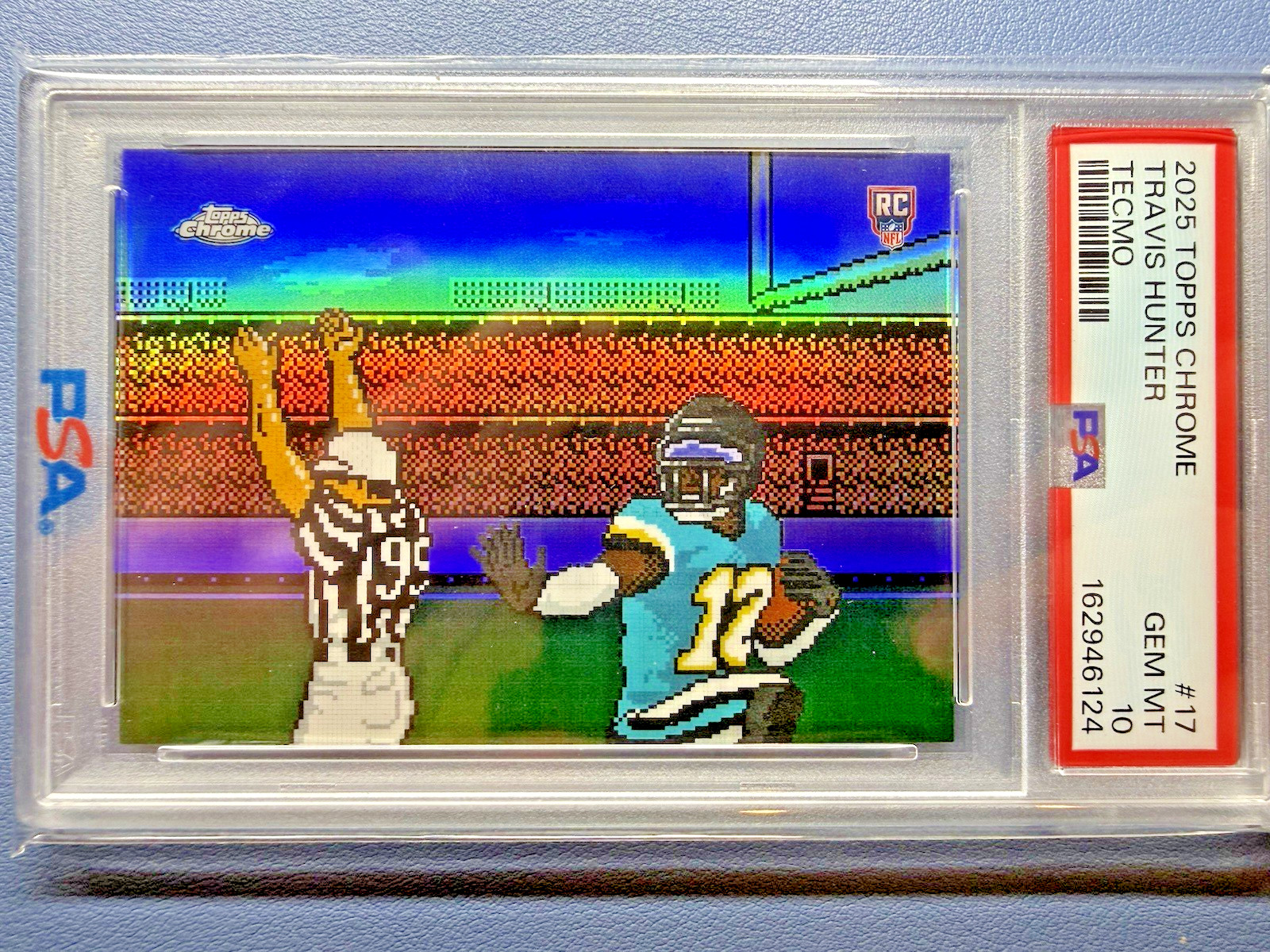 2025 Topps Chrome Travis Hunter RC TECMO BOWL SSP CASE HIT PSA 10