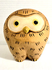 Owl Bank Vintage 70's Ceramic Small  Stout 5" x 4.5" Folk Art Japan "EVC"