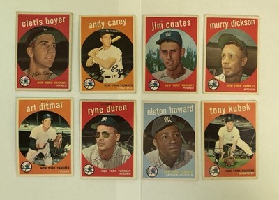 Eighteen (18) 1959 Topps New York Yankees cards - Elston Howard, Larsen VG/EX