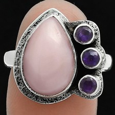 Pink Opal Amethyst 925 Sterling Silver Ring Size 9 Australia Wholesale USA